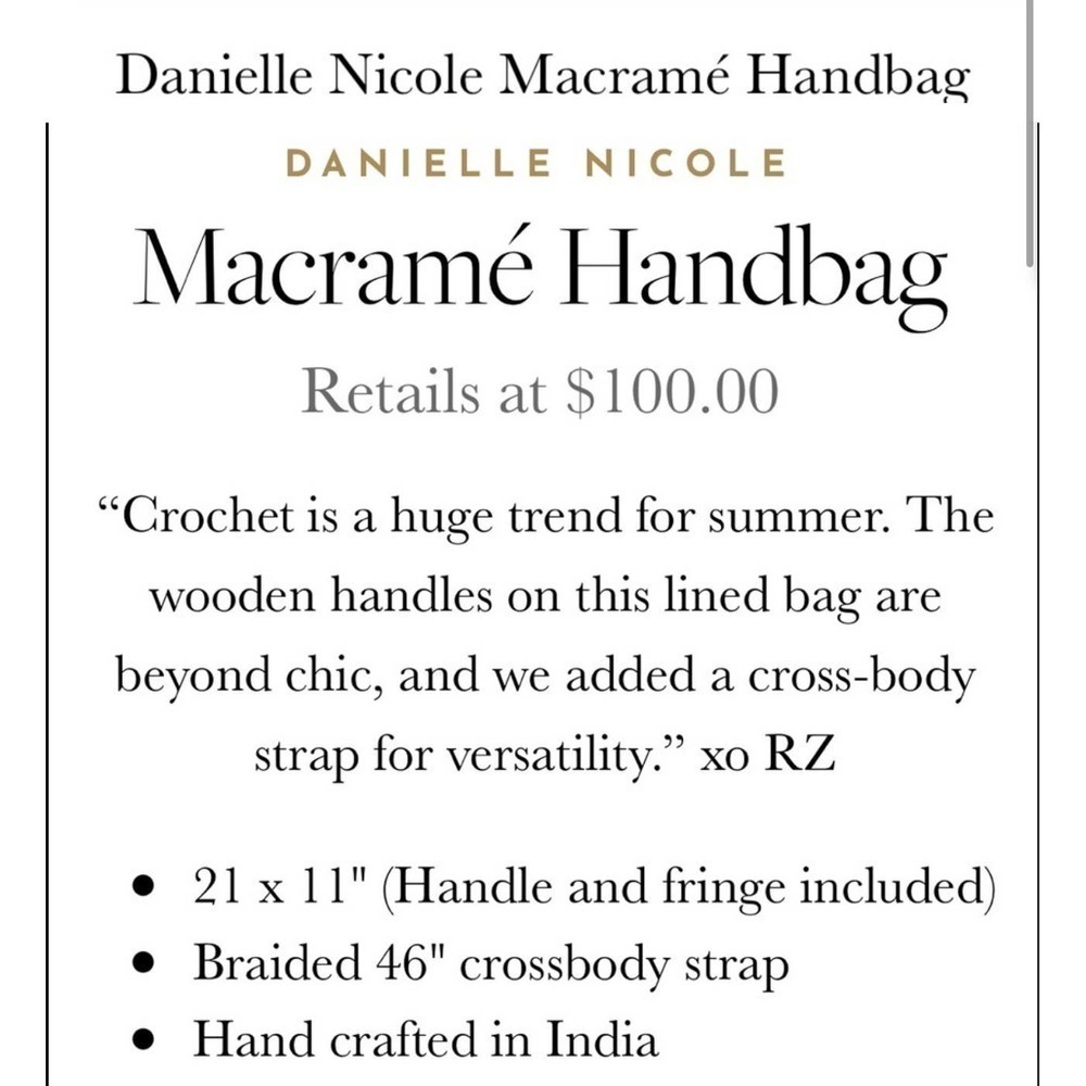 Danielle Nicole Macrame Crossbody Black - image 3